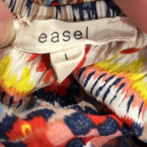 Easel Pleated Maxi Dress L Colorful Boho Ruffle Sleeveless Flowy Spring Summer - Picture 10 of 12